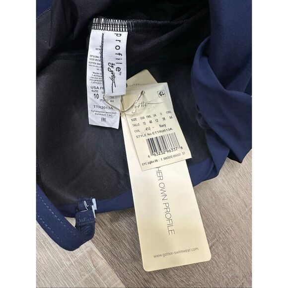 PROFILE BY GOTTEX TUTTI FRUTTI BANDEAU RUFFLE ONE PIECE SWIMSUIT US10 $138 - Picture 7 of 7